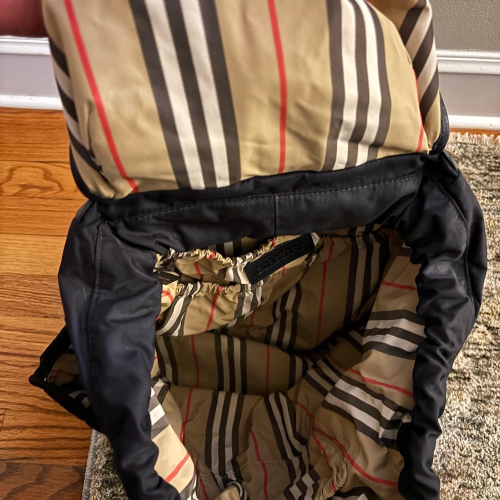 Burberry Black Leather Trim Backpack - Picture 3 of 3
